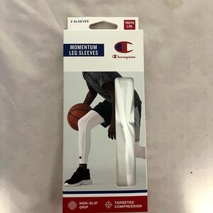 Champion White Compression Leg Sleeves